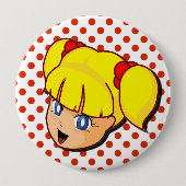 Manga Yellow Girl Button (Voorkant)