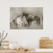 Mangalarga Marchador Stallion en Woman Poster (Keuken)