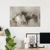 Mangalarga Marchador Stallion en Woman Poster (Thuiskantoor)