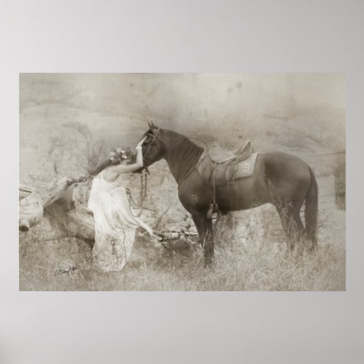 Mangalarga Marchador Stallion en Woman Poster (Voorkant)