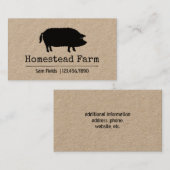 Mangalista Pig Silhouette Simple Boerderij Land Visitekaartje (Voorkant / Achterkant)