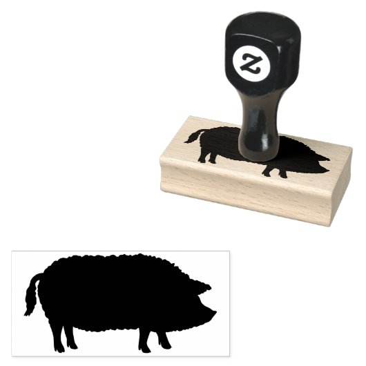 Mangalitsa Varken Silhouet Rubberstempel (Gestempeld)