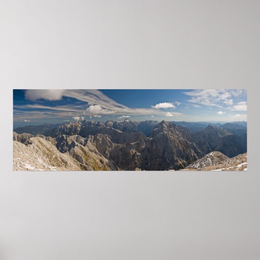 Mangart to Triglav National Park Slovenia panorama Poster (Voorkant)