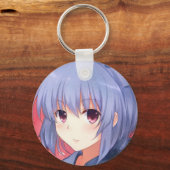 Manga's met geamuseerde, met een vederende haar ge sleutelhanger (Voorkant)