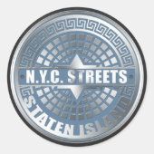 Mangat Staten Blue Ronde Sticker (Voorkant)