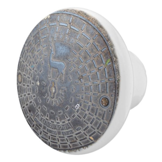 Mangatafdekking antiek steenkoolweg keramische knop (Rechts)