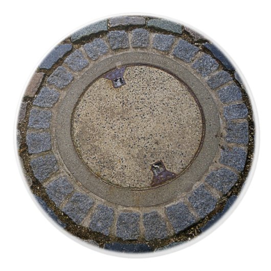 Mangatafdekking en steenkoolweg keramische knol knop (Voorkant)