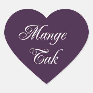 Mange Tak Heart Stickers