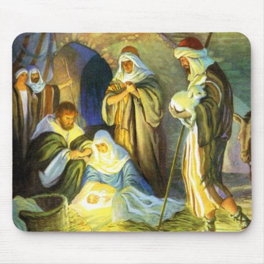 Manger Jesus Mousepad Kerstmis Muismat (Voorkant)