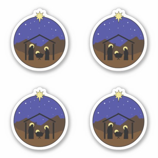 Manger Kerstmis Natitivity Scene Sticker (Voorkant)