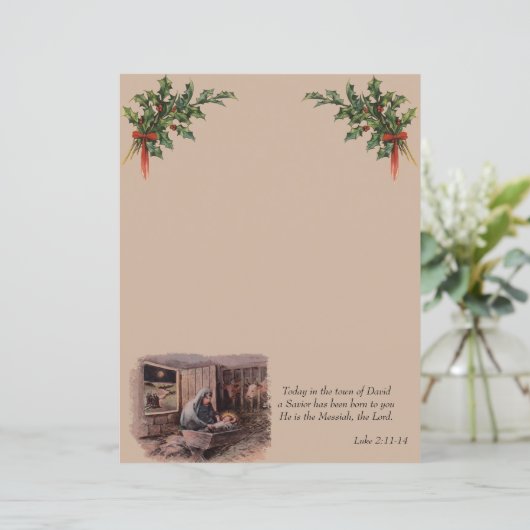 Manger Scene Christelijk Stationery (Staand voorkant)