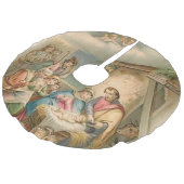 " Manger Scene" Imitatie Linnen Kerstboom Kleed (Gekanteld)