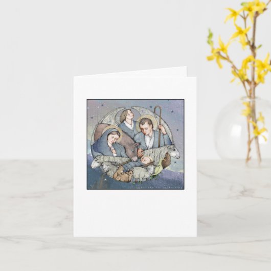 Manger Scene Kaart (Gele Bloem)