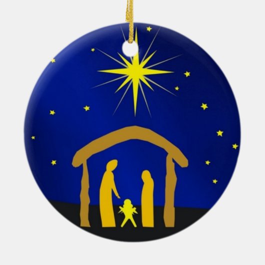 Manger Scene Keramisch Ornament (Achterkant)