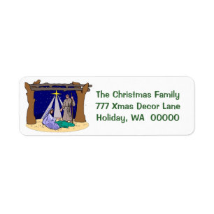 Manger Scene-kerstkaarten Enveloplabels Etiket