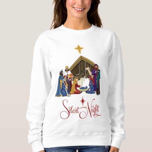 Manger Scene kerstshirt of t-shirt (Voorkant)