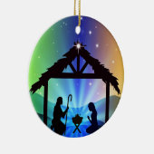 Manger Scene met Joseph en Mary Keramisch Ornament (Rechts)