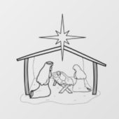 Manger Scene Raamsticker (Vel)