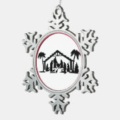 MANGER SCENE TIN SNEEUWVLOK ORNAMENT (Rechts)