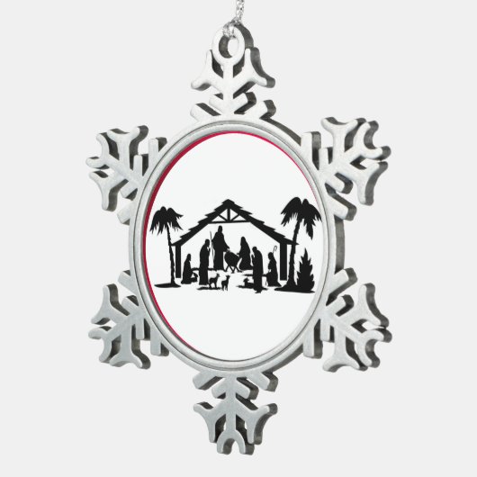 MANGER SCENE TIN SNEEUWVLOK ORNAMENT (Rechts)