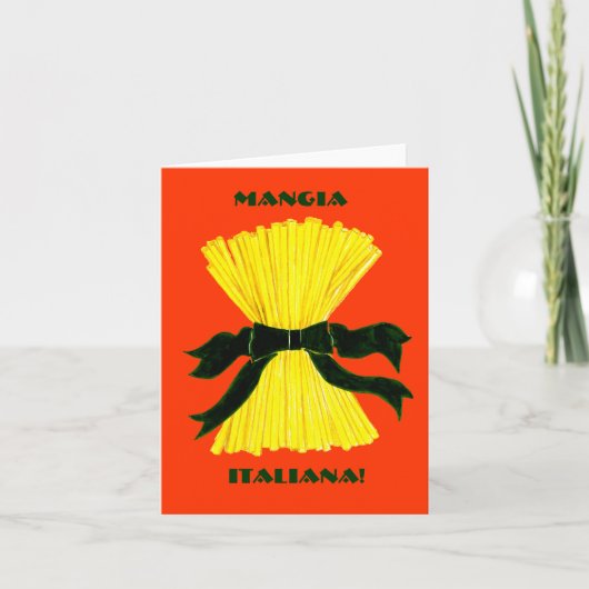 Mangia, de Kaart van de Nota Italiana (Voorkant)