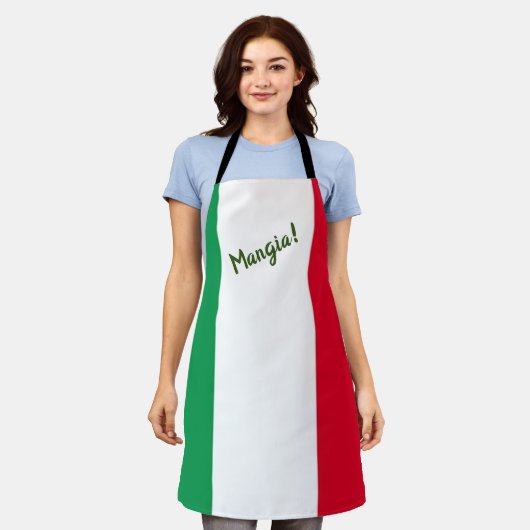 Mangia Italiaanse vlag Schort (Gedragen)