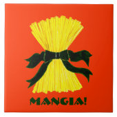 Mangia Italiana Ceramic Tile Trivet Tegeltje (Voorkant)