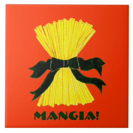 Mangia Italiana Ceramic Tile Trivet Tegeltje (Voorkant)