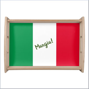 Mangia Italy Flag Red White en Green Dienblad