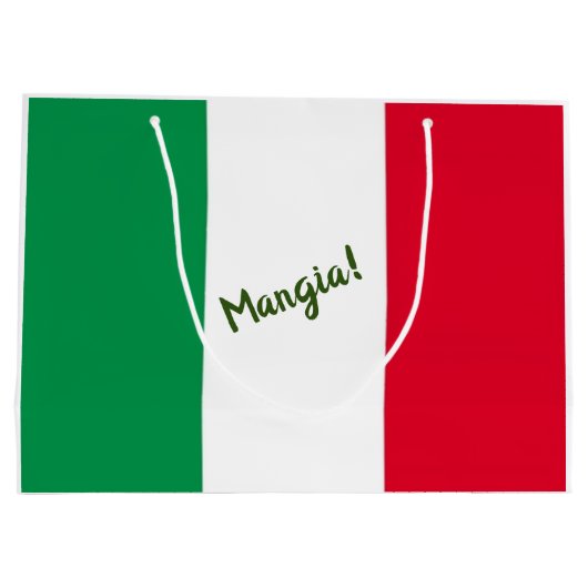 Mangia Italy Flag Red White en Green Groot Cadeauzakje (Achterkant)