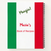 Mangia Italy Flag Red White en Green Recipe Notitieboek (Achterkant)