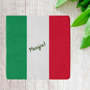 Mangia Italy Flag Red White en Green Trivet
