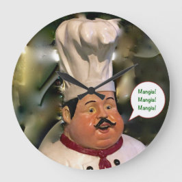 Mangia, Mangia, Mangia Kitchen Clock Grote Klok