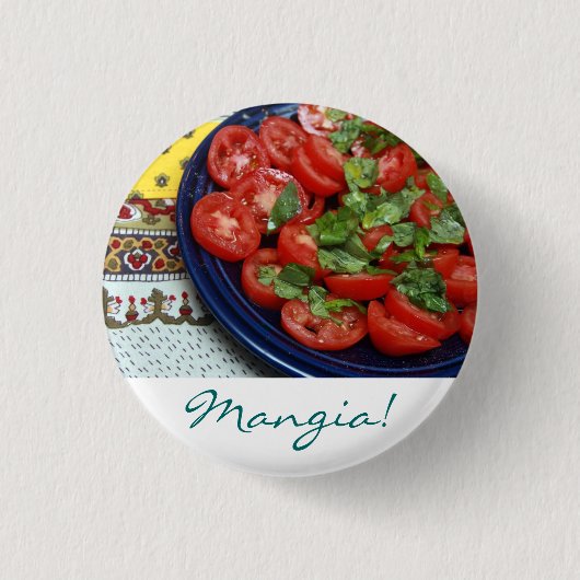 Mangia. Ronde Button 3,2 Cm (Voorkant)