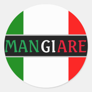 Mangiare Eat in het Italiaans diner Ronde Sticker