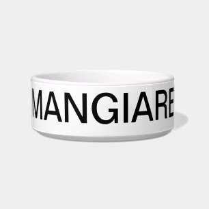"MANGIARE" = EAT IN "ITALIAANSE PET-BOWL VOERBAKJE