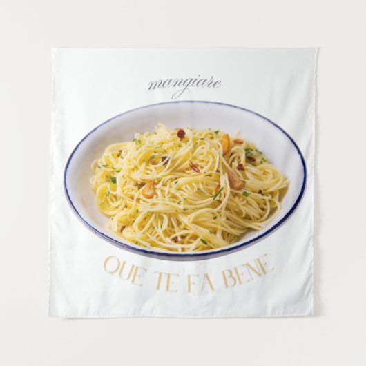 Mangiare Pasta Art Tapestry Wandkleed (Voorkant)
