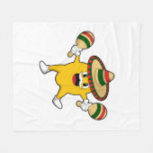 Mango als muzikant met Maraca Fleece Deken (Voorkant (Horizontaal))