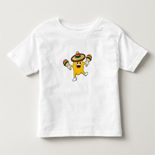 Mango als muzikant met Maraca Kinder Shirts (Voorkant)