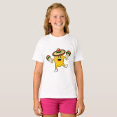 Mango als muzikant met Maraca T-shirt (Voorkant volledig)