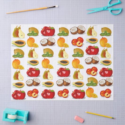 Mango Apple Kokosnoot Peren Vruchten Decoupage Tissuepapier (Craft)