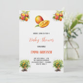 Mango Babyshower uitnodiging (Staand voorkant)
