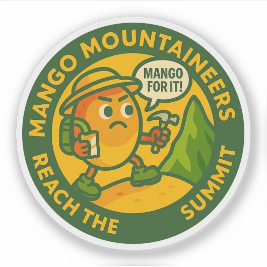 Mango Bergbeklimmers Bereiken De Top Sticker (Voorkant)