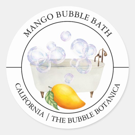 Mango Bubble Bath label (Voorkant)