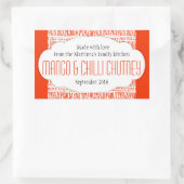 Mango & Chili Chutney oranje voedsellabel sticker (Tas)
