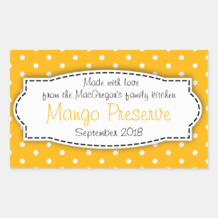 Mango conserveren jam sinaasappel voedsellabel sti rechthoekige sticker