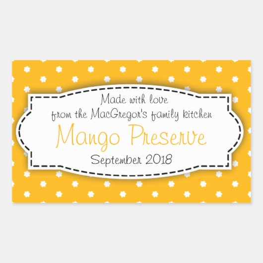 Mango conserveren jam sinaasappel voedsellabel sti rechthoekige sticker (Voorkant)