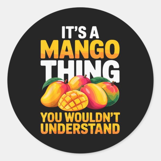 Mango Costume For Men Women Kids Fruit Mango Lover Ronde Sticker (Voorkant)