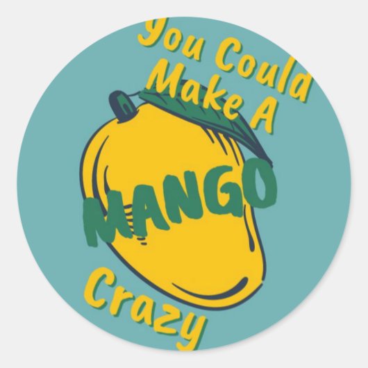 Mango Crazy Ronde Sticker (Voorkant)