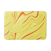 Mango cream with red or coral curved stroke badmat (Voorkant)